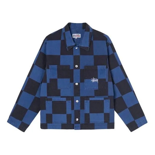 Куртка Stussy Unisex Big OL Check Chore Coat Jacket Blue, синий