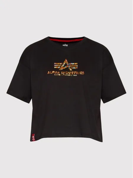 Футболка свободного кроя Alpha Industries, черный