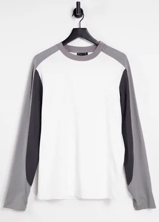 Лонгслив с серыми вставками ASOS DESIGN-Серый