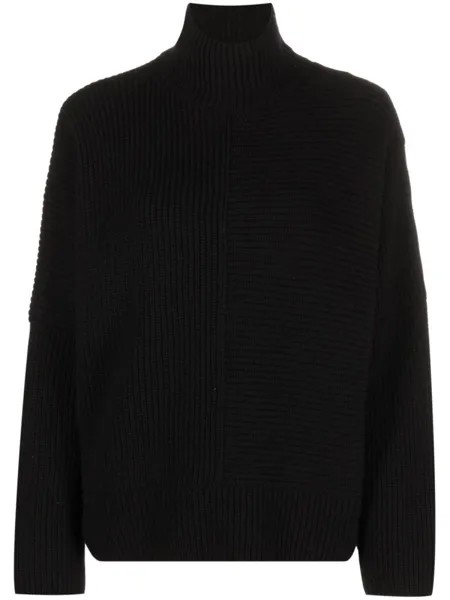 TOM FORD джемпер в рубчик с высоким воротником, черный