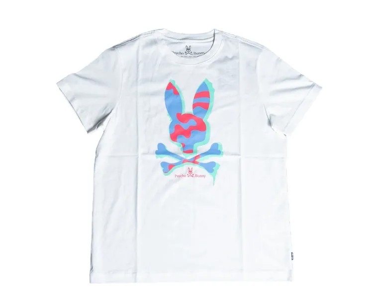 Белая мужская футболка Psycho Bunny Jacob с рисунком B6U819S1PC-WHT, белый