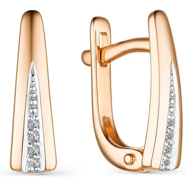 Серьги женские из золота АЛЬКОР 23834-100, бриллиант