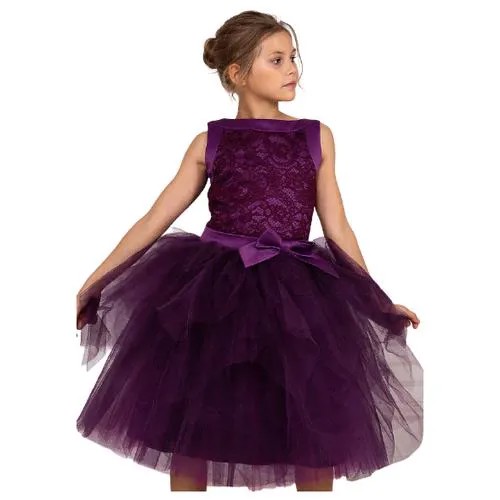 Платье для девочки Болеро, цвет темный-фиолет, размер 128
