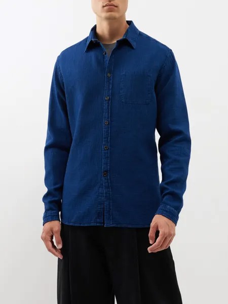 Рубашка new york special из органического хлопка Oliver Spencer, синий