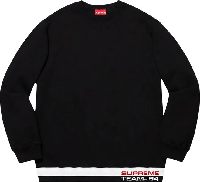 Толстовка Supreme Rib Stripe Crewneck 'Black', черный