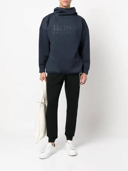 Темно-синий свитшот с худи Soody Iconic Hugo Boss