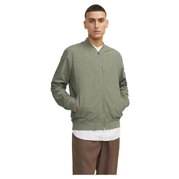 Куртка Jack & Jones Summer Linen Bomber, зеленый