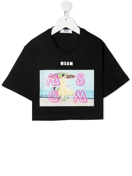 MSGM Kids футболка с фотопринтом