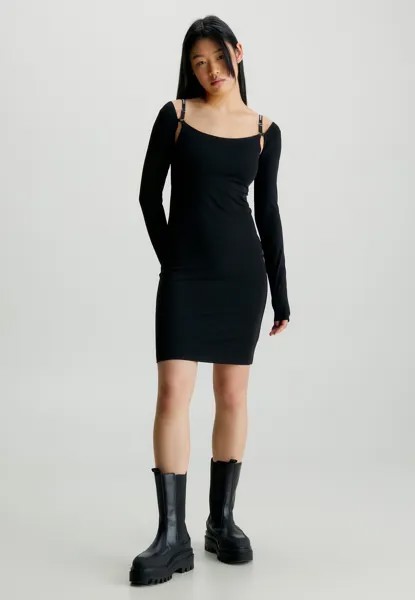 Платье из джерси С ДЛИННЫМ РУКАВОМ Calvin Klein Jeans, ck черный
