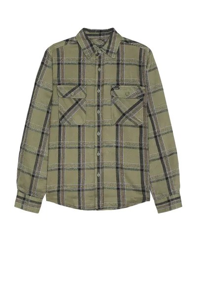 Рубашка Brixton Bowery Heavy Weight Flannel, цвет Olive Surplus, Black & White