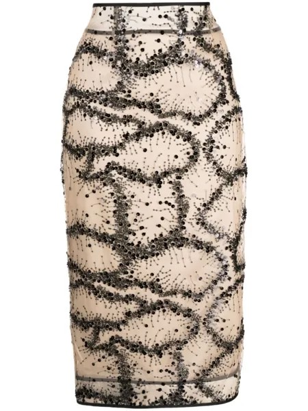 Юбка с пайетками Antonio Marras, бежевый