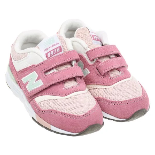 Розовые кроссовки из замши на липучках NEW BALANCE детские