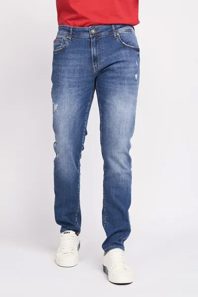 Джинсы узкого кроя с эффектом застежек Lee Cooper, синий