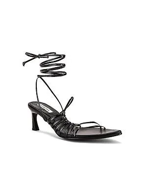 Женские черные кожаные сандалии REIKE NEN с подкладкой и ремешками с острым носком 36