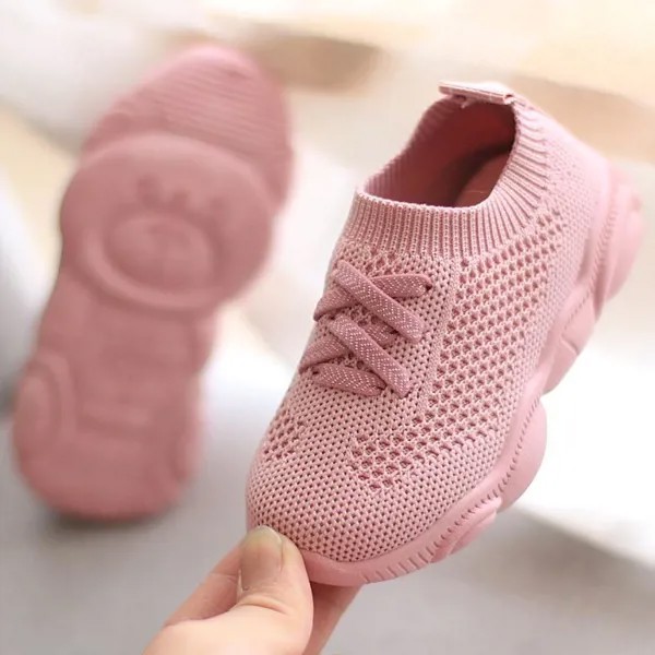 Дети обувь Antislip Мягкий нижний Baby Sneaker Случайные плоские кроссовки Обувь Дети размер Девушки Мальчики Спорт обувь