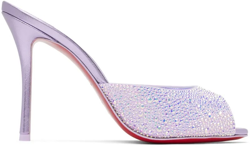 Босоножки на каблуке Purple Me Dolly Strass 100 Christian Louboutin