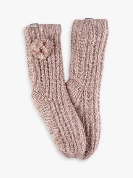 Блестящие носки-тапочки totes, розовый