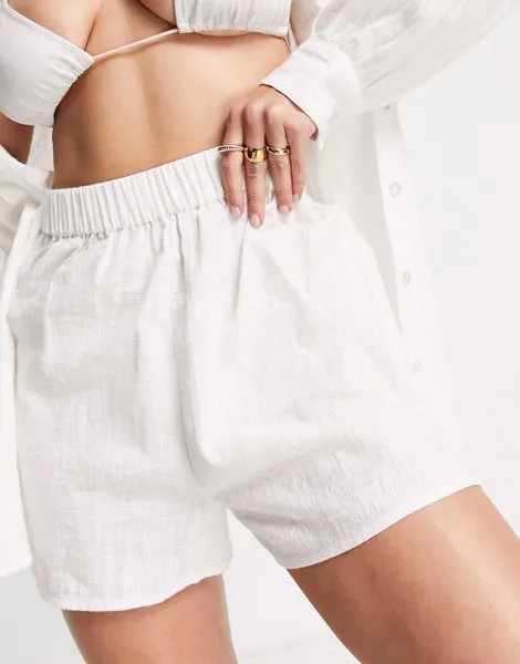 Белые пляжные шорты ASOS DESIGN-Белый