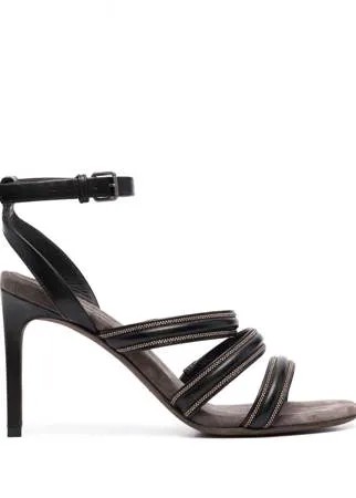 Brunello Cucinelli босоножки на высоком каблуке с ремешком на щиколотке