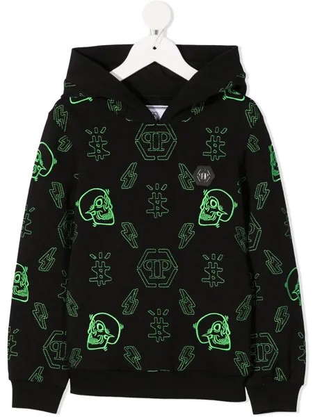 Philipp Plein Junior худи с вышивкой Skull