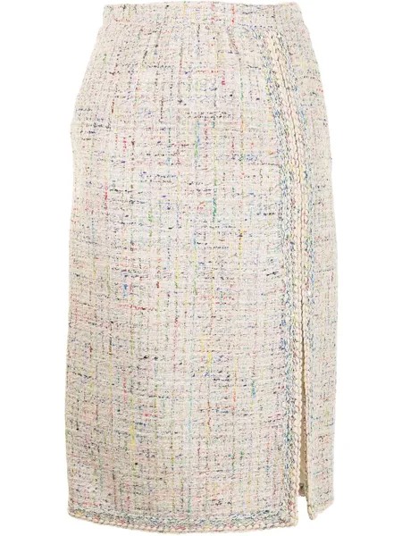 Giambattista Valli твидовая юбка с боковым разрезом