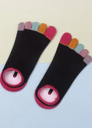 Контрастные носки с пятью пальцами