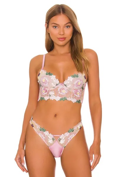 Бюстгальтер fleur du mal Jardin Embroidery Longline Demi, цвет Bisou