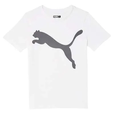 Футболка Puma Core Pack с круглым вырезом и короткими рукавами с графическим принтом для мальчиков, белая, повседневная
