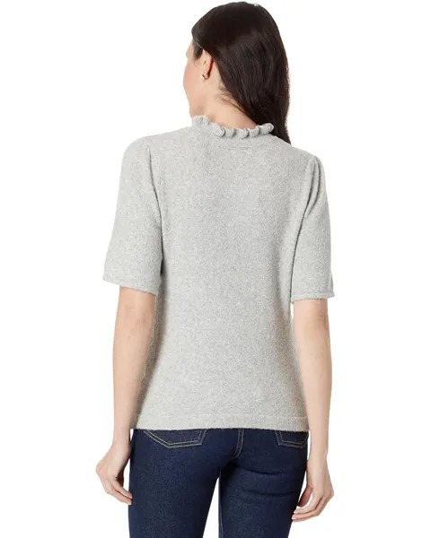 Свитер Lilla P Elbow Sleeve Mock Neck Sweater, пепельный