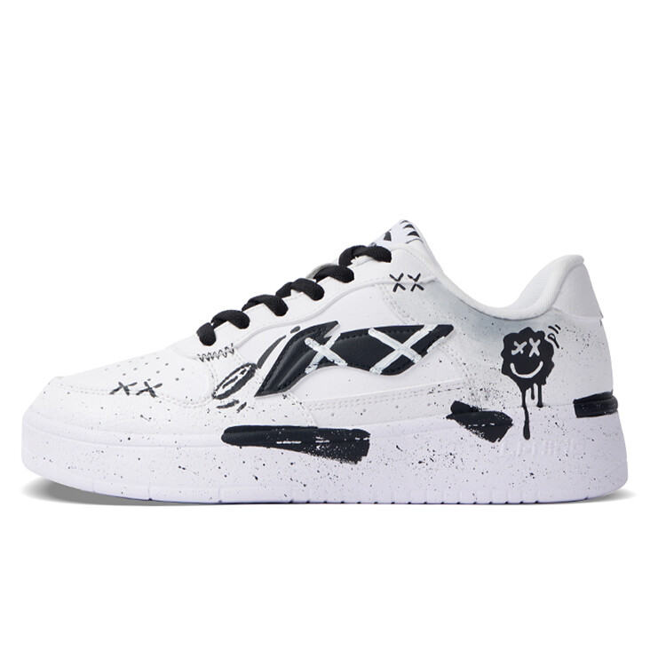 Кроссовки LINING Pontoon Boats Skateboarding Shoes Women's Low-top Black/white, черный/белый