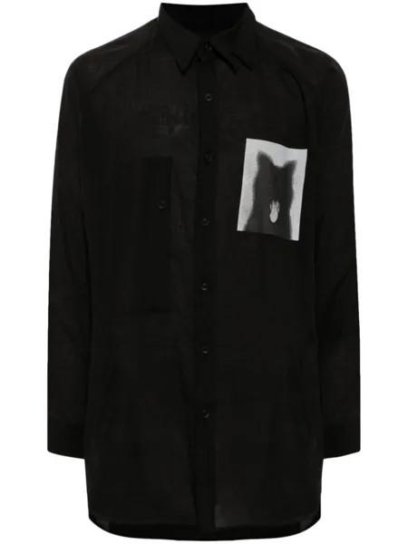 Рубашка с графичным принтом Yohji Yamamoto, черный