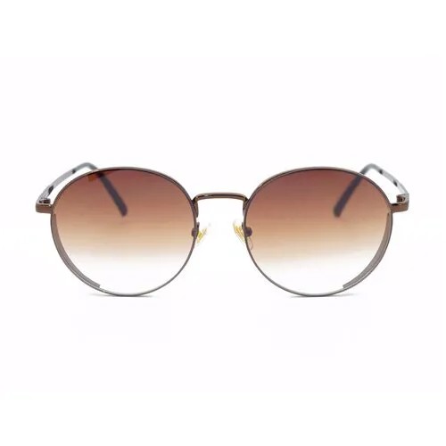 Солнцезащитные очки Premier, круглые, оправа: пластик, с защитой от УФ, градиентные, поляризационные, коричневый