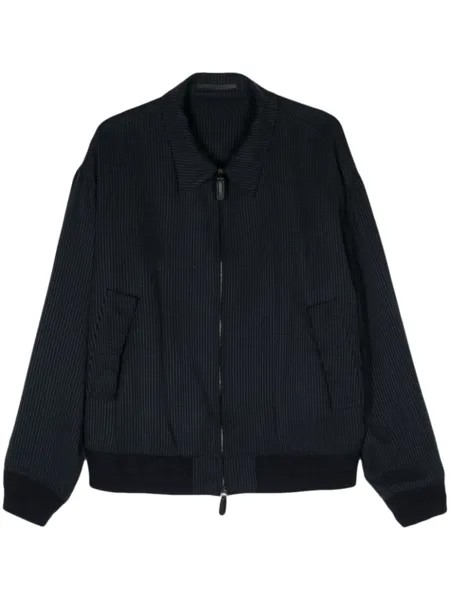 Giorgio Armani полосатый бомбер на молнии, синий