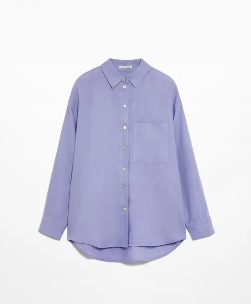 Рубашка Oysho Linen Long Sleeved, сиреневый