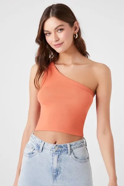 Укороченная майка на одно плечо Forever 21, ржавый