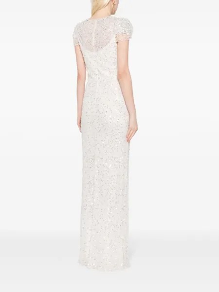 Jenny Packham платье Wonderful с пайетками, нейтральный цвет
