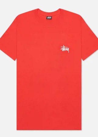 Мужская футболка Stussy SS Basic Stussy, цвет красный, размер S