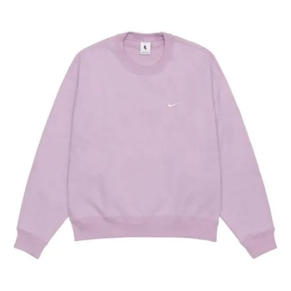 Толстовка Men's Nike Lab Fleece Crew Solid Color Plush Stay Warm Sports Round Neck Pullover Pink, мультиколор