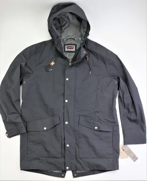 Новая мужская куртка-дождевик Levis Fishtail Parka с капюшоном, размер XL, серый