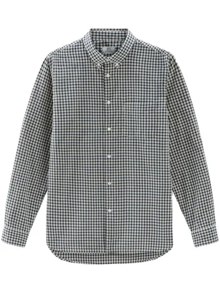 Woolrich рубашка в клетку гингем, синий