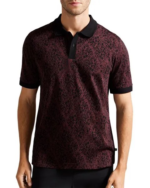 Жаккардовая рубашка-поло Ealis с короткими рукавами Ted Baker, цвет Red