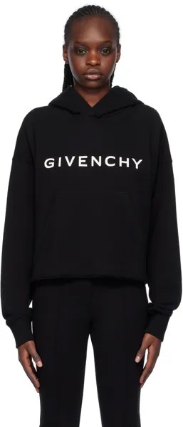 Черный укороченный худи Givenchy