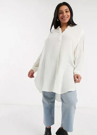 Белая удлиненная рубашка Vero Moda Curve-Белый
