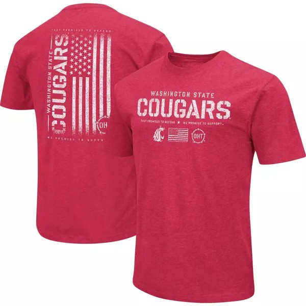 Мужская малиновая футболка Washington State Cougars OHT Military Appreciation Flag 2.0 Colosseum