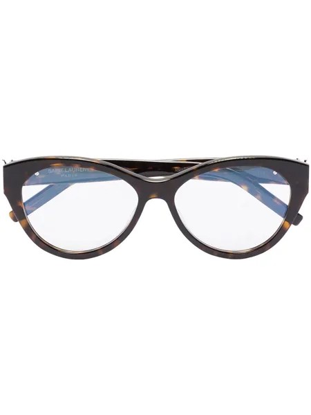 Saint Laurent Eyewear очки SL M96 в круглой оправе черепаховой расцветки