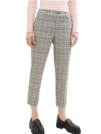 Джинсовые брюки TOM TAILOR 7/8 в клетку Tom Tailor Denim, серый