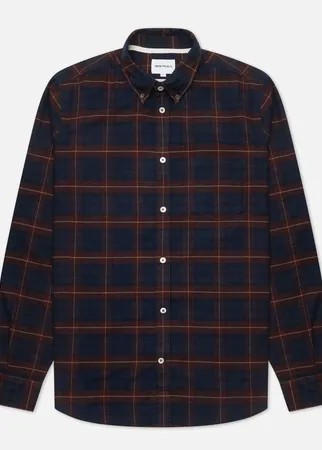 Мужская рубашка Norse Projects Anton Brushed Flannel Check, цвет бордовый, размер XXL