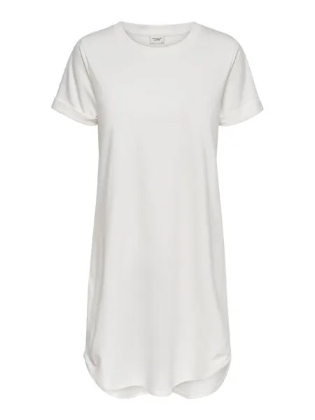 Платье JACQUELINE de YONG Lockeres Shirt JDYIVY Rundhals Midi Dress Tunika, белый