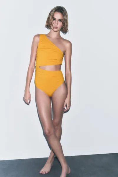 Боди асимметричного выреза ZARA, оранжевый