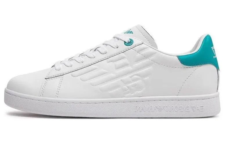Кроссовки EMPORIO ARMANI EA7 Skateboarding Shoes Unisex Low-top White/Blue, белый/синий